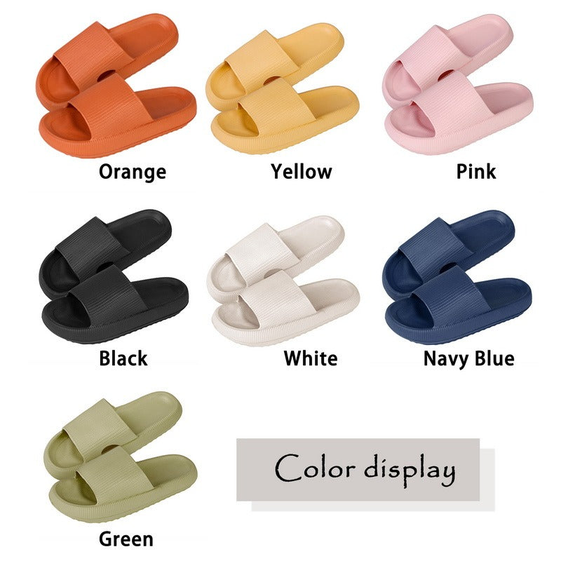 Soft Sole Indoor Slippers Women Men Non-Slip Bathroom Home Flip-Flops Thick Platform Cloud Sandals Ultra-Light Outdoors Slides