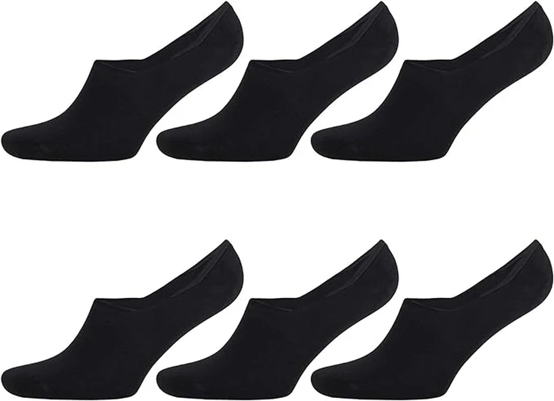 6 Pairs - No Show Invisible Socks for Men Bamboo Men Socks Shoe Size 8-11.5