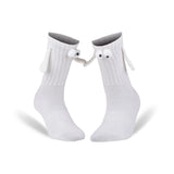 1 Pair - Funny Couple Magnetic Holding Hands Socks Creative Magnetic Attraction Hands with Cartoon Eyes Couples Socks