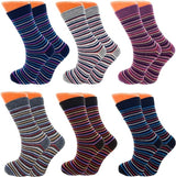 6 Pairs - Luxury Combed Cotton Crew Socks for Women Colorful Casual Socks