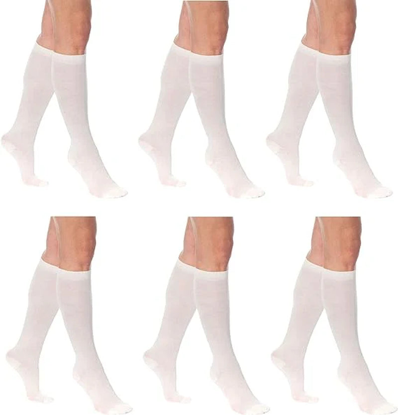 3 Pairs - Women'S Knee High Socks Combed Cotton over the Calf Long Socks