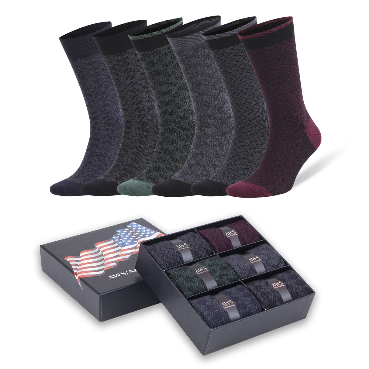 6 Pairs - Bamboo Dress Socks for Men Bamboo Fiber Business Trouser Socks with Gift Box