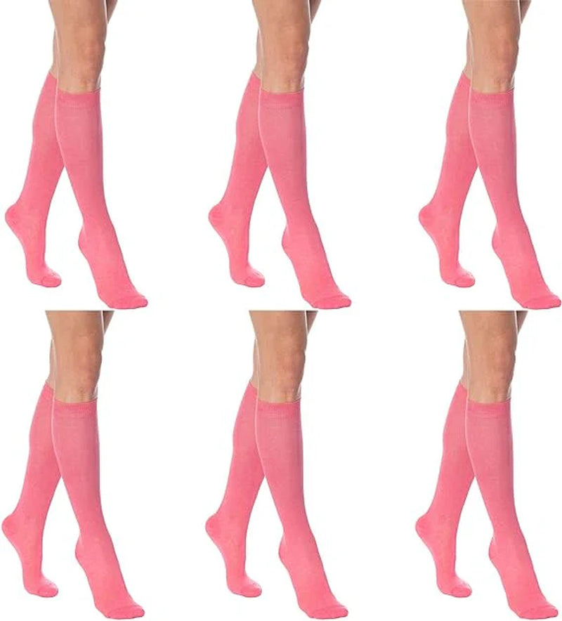 3 Pairs - Women'S Knee High Socks Combed Cotton over the Calf Long Socks