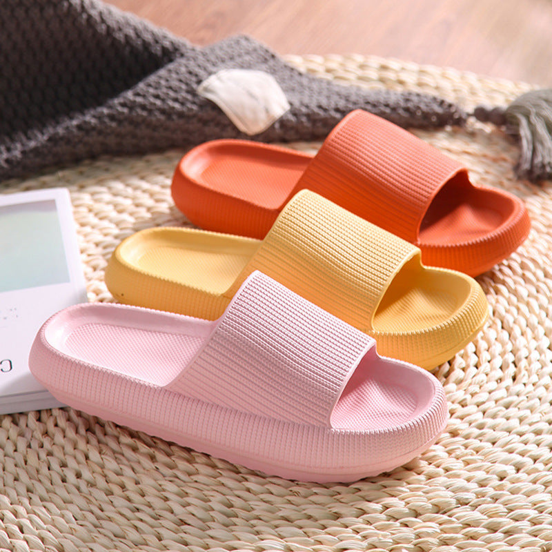 Soft Sole Indoor Slippers Women Men Non-Slip Bathroom Home Flip-Flops Thick Platform Cloud Sandals Ultra-Light Outdoors Slides