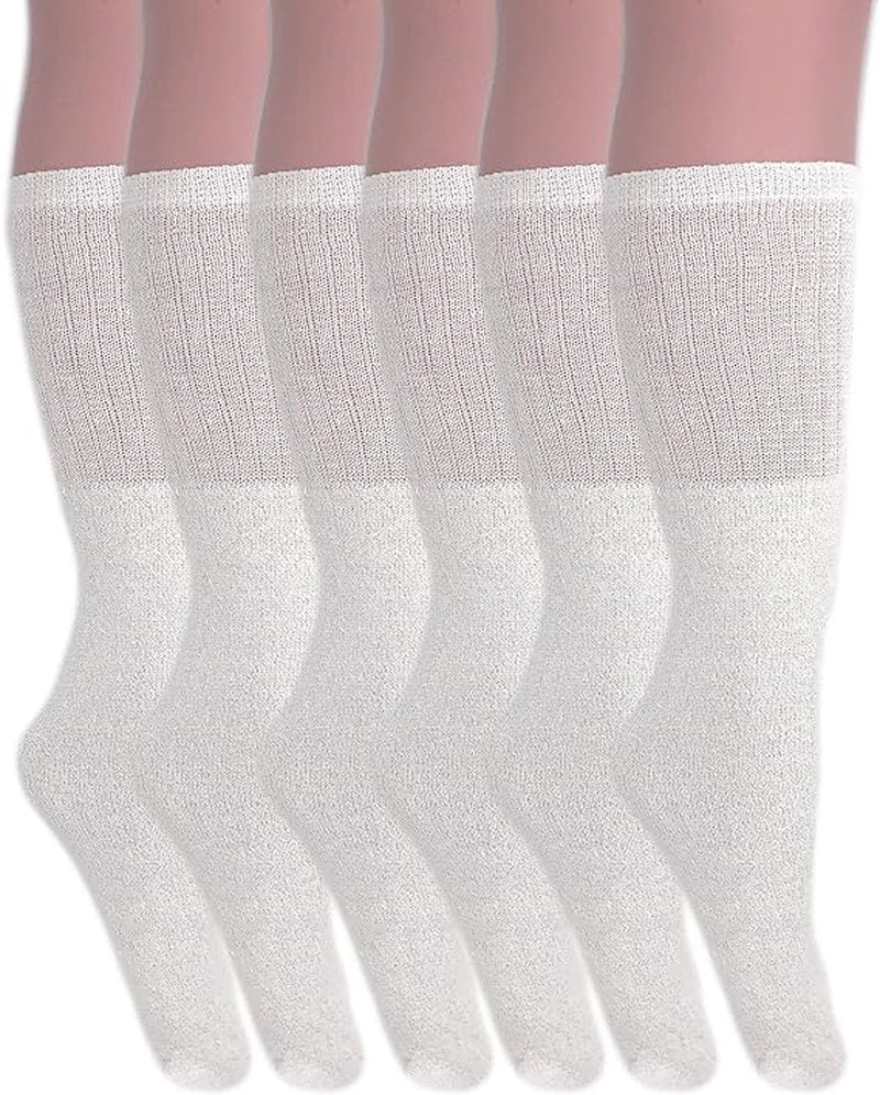 6 Pairs - Tube Socks for Women and Men Cotton Knee High Sport Socks Size 9 to 15