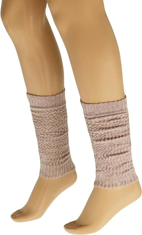 1 Pair - Cotton Leg Warmers Boot Socks Retro Style Knitted Retro Baggy Leg Warmer