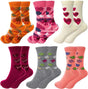 6 Pairs - Luxury Combed Cotton Crew Socks for Women Colorful Casual Socks