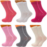 6 Pairs - Luxury Combed Cotton Crew Socks for Women Colorful Casual Socks